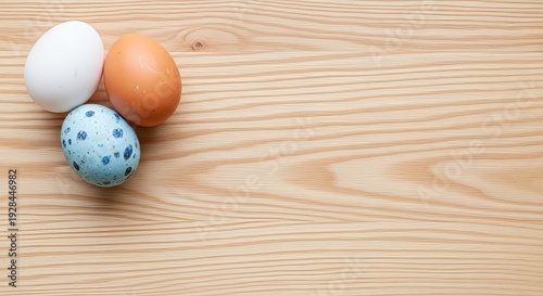 Wallpaper Mural Easter sunday eggs on wooden background holiday celebration decoration Torontodigital.ca