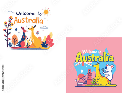 Vsai welcoming animals and landmarks promoting australia travel