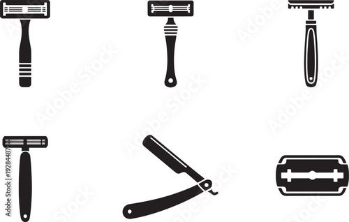 Collection of Black Icons: Razors and Blades for Shaving