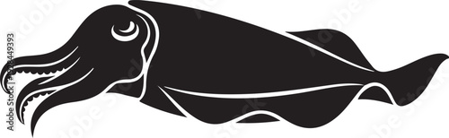 Silhouette sea fish design 