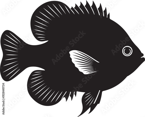 Silhouette sea fish design 