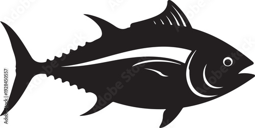 Silhouette sea fish design 