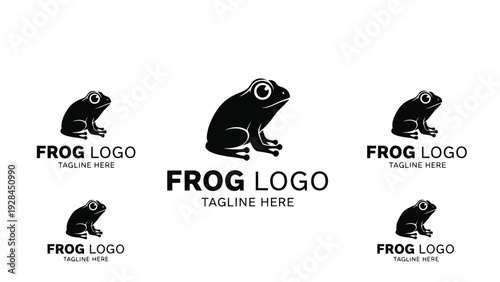 Creative frog logo designs with playful and modern variations Vector