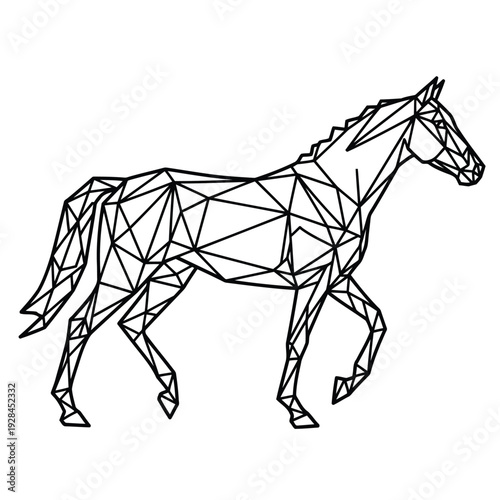 Anatomical illustration of a galloping horse with skeletal structure overlayed. Vector