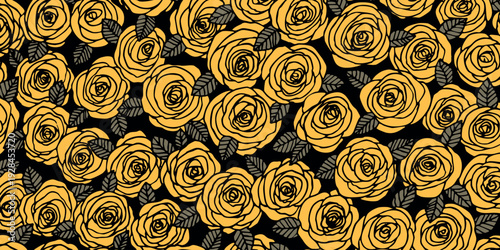 Summer background with roses flowers. Nature concept design. Modern floral composition. Vector illustration for poster, invitation, greeting card. Botanical style roses frame. Copy space.