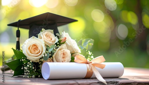 Graduation bouquet scroll