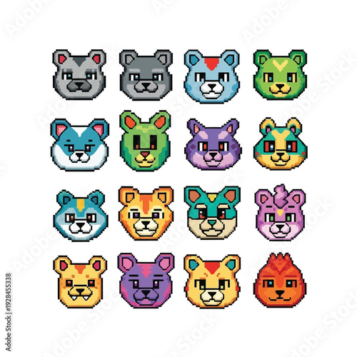 Colorful array of playful cartoon owl faces with diverse expressions and accessories Vector