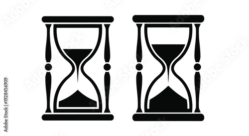 Two hourglasses displaying time s passage a striking silhouette