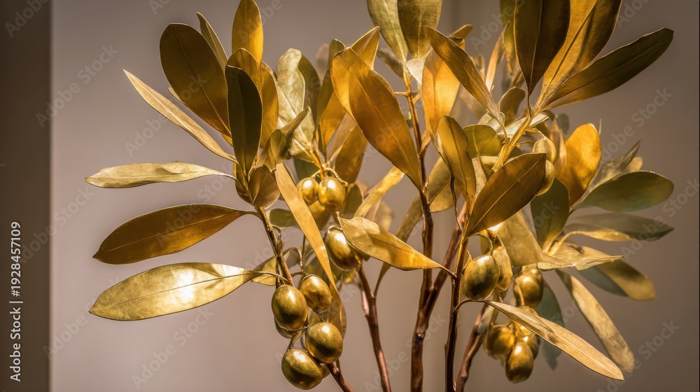 custom made wallpaper toronto digitalPolished Bronze Sculpture of Intertwined Olive Branches with Fruit and Leaves
