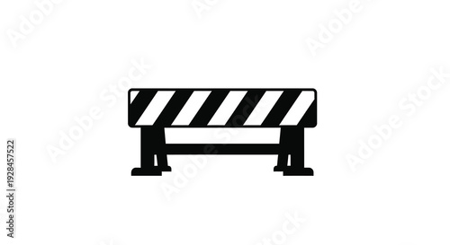 A simple black and white barrier illustration a stark silhouette