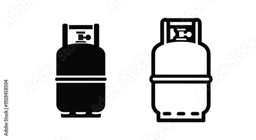Two black propane tank icons displayed side by side simple silhouette