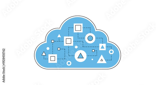 Cloud Computing Network Data Storage Concept.
