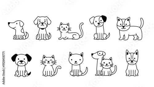 A delightful collection of cartoon animals in various playful poses and expressions Vector