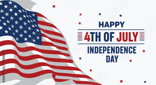 4th of July Independence Day American flag vector