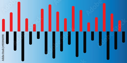 Colorful sound wave illustration on blue background