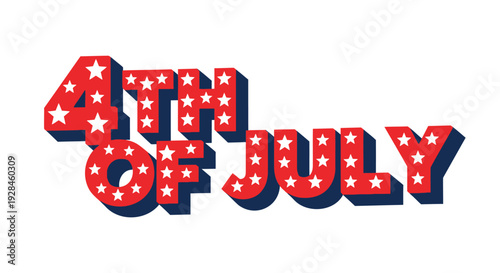 4th of July starry text