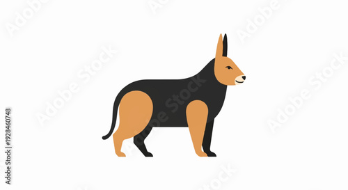 Simple vector illustration of a dog standing on a white background.