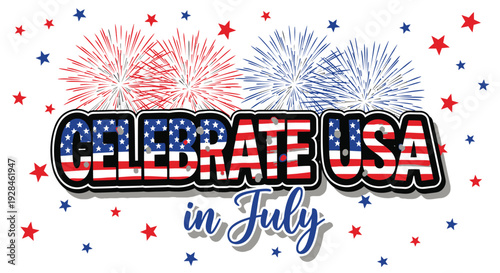 Patriotic July 4th celebration graphic