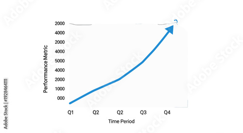 Graph showing upward trend in performance metric over four quarters.