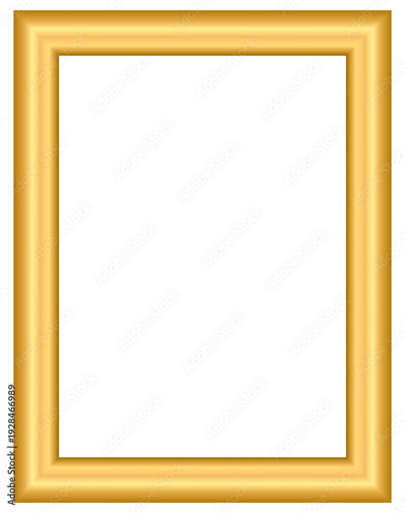 Obraz premium Empty gold picture frame isolated on white background minimalist decor