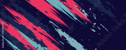 neon background brush game blue pink purple banner abstract paint stain vintage modern car wrap sticker, vector.Print