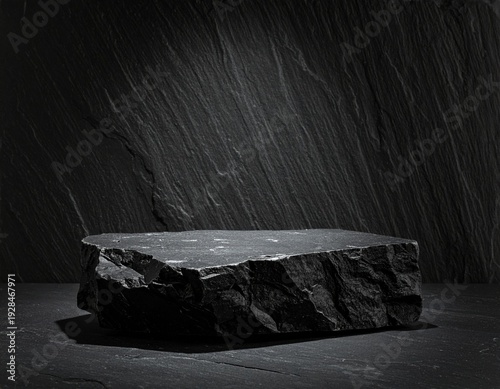 black stone pedestal designed for product display