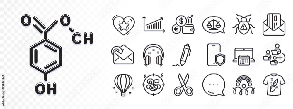Fototapeta premium Credit card, Receive mail and Ranking star line icons for web app. Glare of light effect. Message icon. Pack of Calendar, Justice scales, Cut pictogram icons. Vector