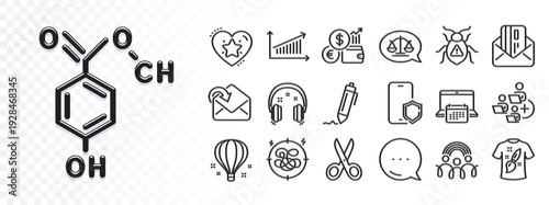 Credit card, Receive mail and Ranking star line icons for web app. Glare of light effect. Message icon. Pack of Calendar, Justice scales, Cut pictogram icons. Vector