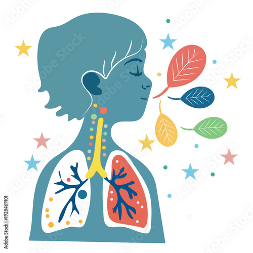 Pediatric Respiratory System vector