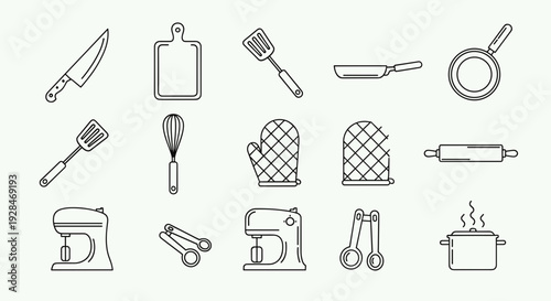 Collection of Kitchen Utensils and Appliances Icons 2.