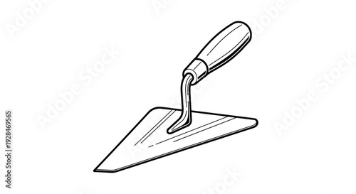Trowel Tool for Masonry Work Illustration.