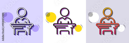 Election candidate line icon. Halftone dotted pattern. Gradient icon with grain shadow. Public voting sign. Politics campaign symbol. Line election candidate icon. Various designs. Vector