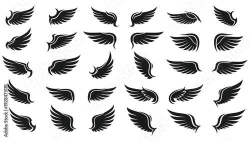 Geometric pattern of stylized birds arranged in symmetrical clusters Vector