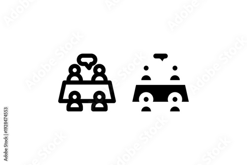 Business Team Meeting Icon Outline and Solid