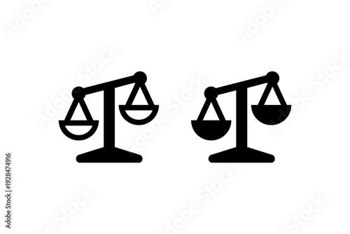Justice Scales Law Balance Icon Vector
