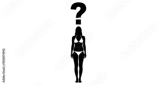 Silhouette of a woman with a question mark replacing her head