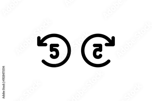 Five Second Timer Refresh Icon Set