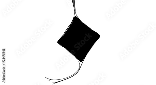 Black Diamond Shape Pendant on Chain.