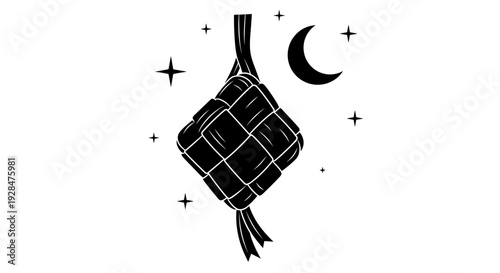 Black Dreamcatcher with Crescent Moon Stars.