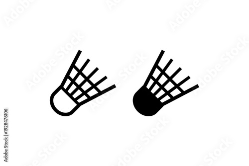 Badminton Shuttlecock Icon Outline and Solid