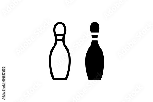 Bowling Pin Icon Outline and Solid