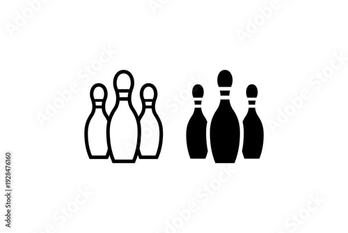 Bowling Pins Icon Outline and Solid
