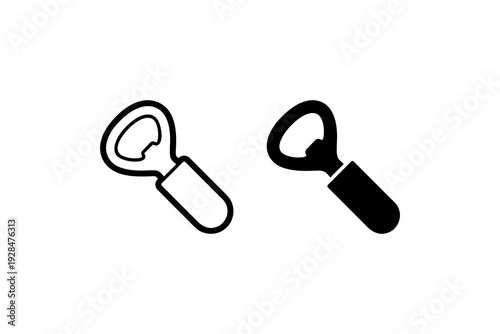 Bottle Opener Icon Outline and Solid