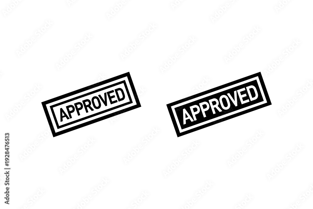 Obraz premium Approved Stamp Icon Outline and Solid Set