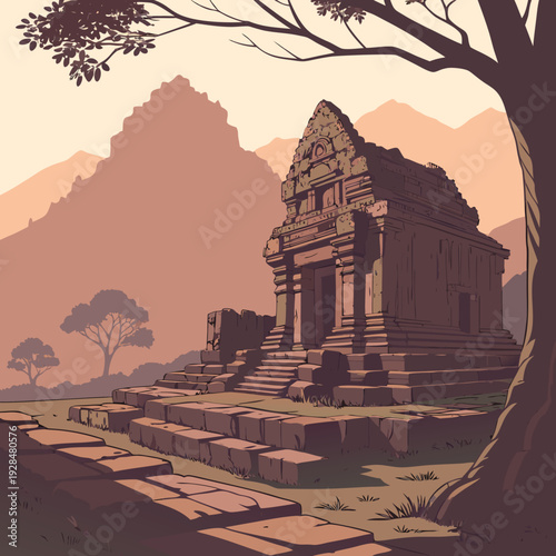 Ancient temple ruins at Wat Phou