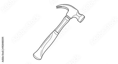 Claw Hammer Tool Isolated on White.