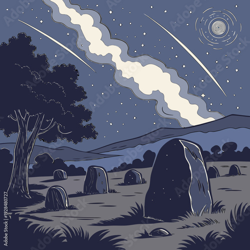 Milky Way over Plain of Jars