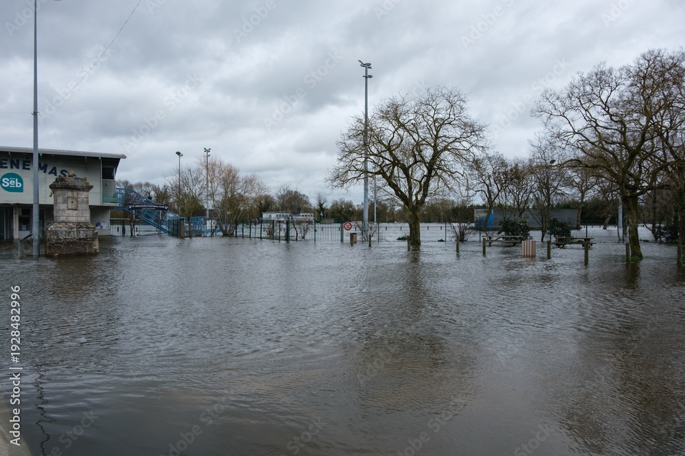 Fototapeta premium Crue de la Loire à Nantes