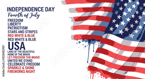 Independence Day vector typography collection
