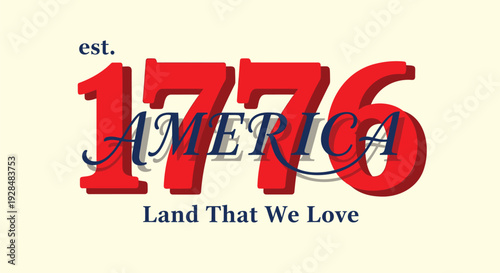Patriotic America typography